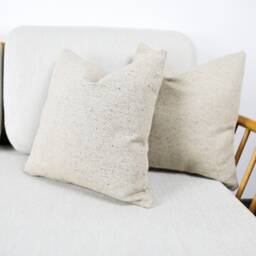 Eco Recycled Yarn Natural Herringbone Wool Cushion Covers, 100% Fiber Wool, Cotton & Linen Mix Throw Pillows
