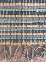 "Handmade Chindi Rug, Handmade Rag Boho Hippie Vegan Jute Trim. 20""x40" - thumbnail 1