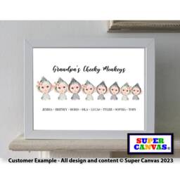 Dad Grandad Daddy Fathers Day Monkey Personalised Family Picture A4 Framed Print Unique Handmade Gift For Birthday Present - thumbnail 3