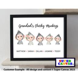 Dad Grandad Daddy Fathers Day Monkey Personalised Family Picture A4 Framed Print Unique Handmade Gift For Birthday Present - thumbnail 4