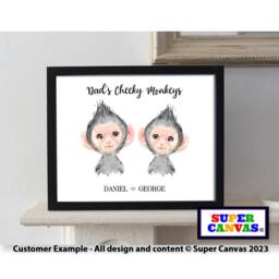 Dad Grandad Daddy Fathers Day Monkey Personalised Family Picture A4 Framed Print Unique Handmade Gift For Birthday Present - thumbnail 2