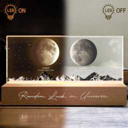 Custom Moon Phase Crystal Lamp, Personalized Led Night Light, Random Luck in Universe Phases, Couple Nightlight Anniversary Gift - thumbnail 2