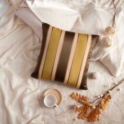 Chocolate Brown, Light Tan & Olive Green Pillow, Throw Pillow Cover, Decorative Pillowcase, Cushion Covers, Accent Pillow, Trendy Silk Blend - thumbnail 2