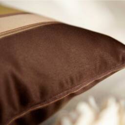 Chocolate Brown, Light Tan & Olive Green Pillow, Throw Pillow Cover, Decorative Pillowcase, Cushion Covers, Accent Pillow, Trendy Silk Blend - thumbnail 4