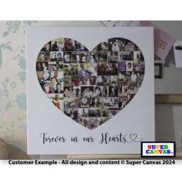 Heart Shape Picture Photo Collage Wedding Family Baby Travel Holiday Wall Art Framed Canvas Print Unique Birthday Christmas Gift - thumbnail 4