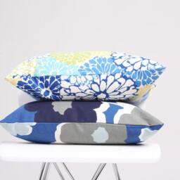Blue Floral Pillow Cover, Decorative Pillow, Summer Throw Accent Home - Indigo - thumbnail 3