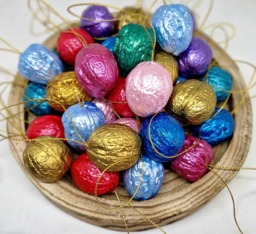 Handpainted Walnut Christmas Ornaments, Rustic Holiday Decor
