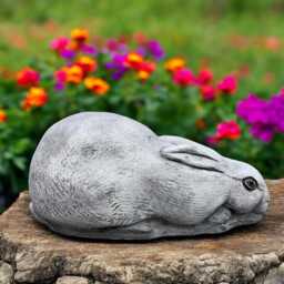 Sitting Concrete Hare Statue Rabbit Figurine Outdoor Garden Sculpture Cement Animal Decoration Stone Lawn Ornament Gift For Bunny Lover - thumbnail 2
