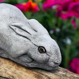 Sitting Concrete Hare Statue Rabbit Figurine Outdoor Garden Sculpture Cement Animal Decoration Stone Lawn Ornament Gift For Bunny Lover - thumbnail 4