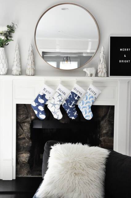 Coastal Christmas Decorations, Beachy Stockings, Whale, Starfish, Anchor Decor, Beach Themed Holiday No.717 No.401 No.680 No.722 - image 1