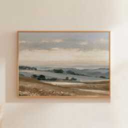Sage Hills Poster, Rolling Landscape Wall Art, Neutral Country Print - thumbnail 1