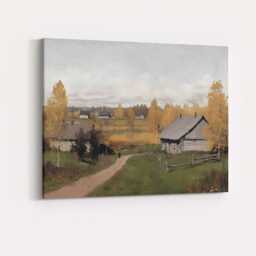 Calm Lakeside Cabin Autumn Landscape Canvas Wall Art Print Decor Picture Ready To Hang - thumbnail 4