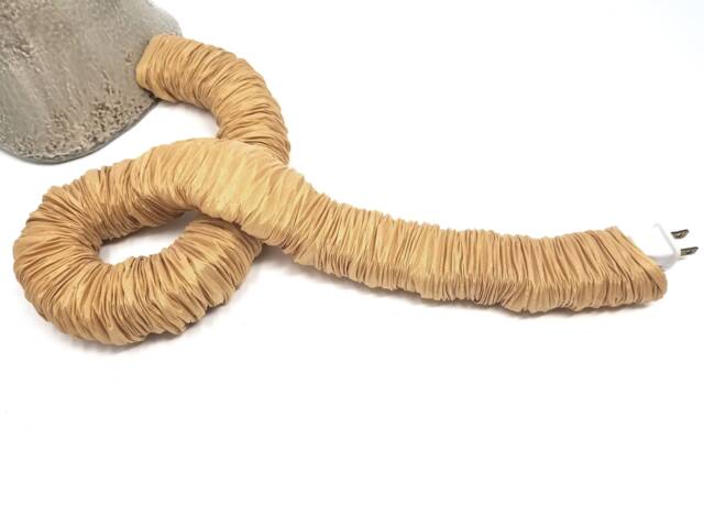 Golden Gold 9 Ft X 2 in Lamp Cord Cover, Fabric Sleeve Made in Usa - image 1