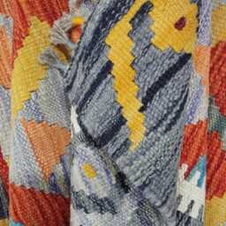 Tribal Kilim Rug, Handmade Artisan Afghan Turkish Scandinavian Navajo Bohemian Flatweave Wool Rug 116x77 cm - thumbnail 4