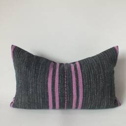 Handwoven Textile Pillows Embroidered Ethnic Lumbar Cushions Home Decor - thumbnail 3