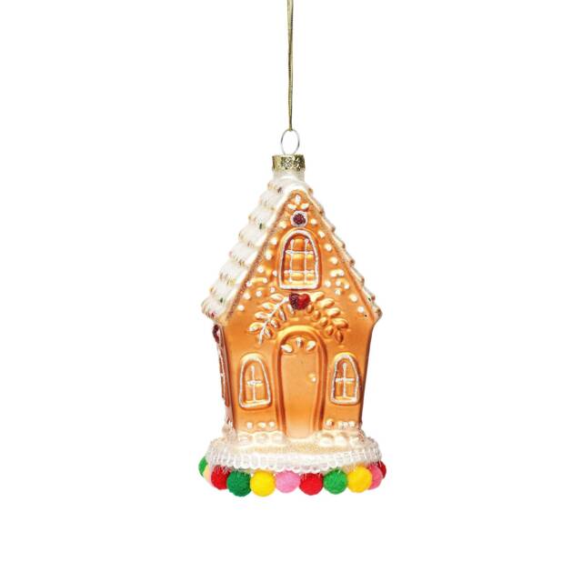 Multi-Coloured Fairytale Gingerbread House Christmas Tree Decoration - Festive Season Winter Wonderland Traditional Magical Hansel & Gretel