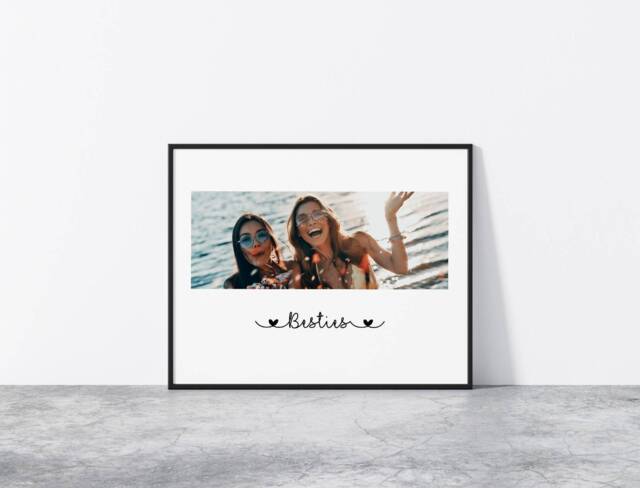 Besties Print - Personalised Image Photo Best Friend Gift - Landscape - image 1