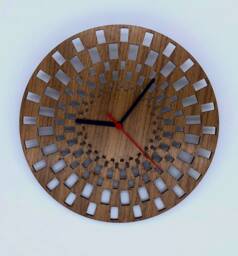 Walnut Modern Rectangles Laser Cut Wood Clock