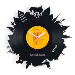 Wall Clock - Vinyl Record Reuse Original Design Recycling Sustainable Wall Decoration- Stockholm