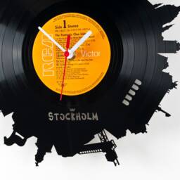 Wall Clock - Vinyl Record Reuse Original Design Recycling Sustainable Wall Decoration- Stockholm - thumbnail 3