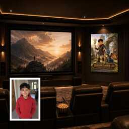 Personalised Dragon Trainer Canvas From Child Photo, Custom Text Fantasy Adventure Wall Art Birthday Christmas Gift For Kids Room - thumbnail 4