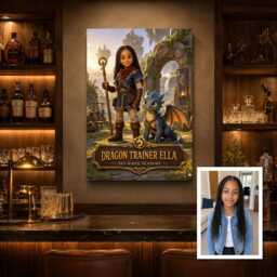 Personalised Dragon Trainer Canvas From Child Photo, Custom Text Fantasy Adventure Wall Art Birthday Christmas Gift For Kids Room - thumbnail 3