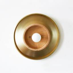 Flush Mount Brass & Maple Modern Fixture Light Bedside Lamp Dining Room Powder Lighting Hallway Lights - thumbnail 2