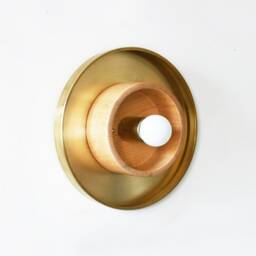 Flush Mount Brass & Maple Modern Fixture Light Bedside Lamp Dining Room Powder Lighting Hallway Lights - thumbnail 3