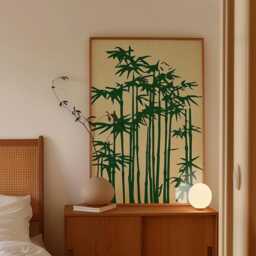 Bamboo Poster, Japanese Wall Art Print, Minimalist Nature Illustration, Zen Botanical Decor, Green Neutral Home - thumbnail 2