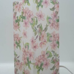 Decoupaged Cherry Blossom Table Lamp Frosted Glass Handmade Home Decor - thumbnail 3