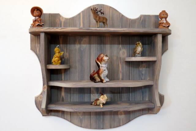 Rustic Shelf Wood Hanging Rack Farmhouse Float Hanging Shelves Decorative Wall Boho Country - image 1