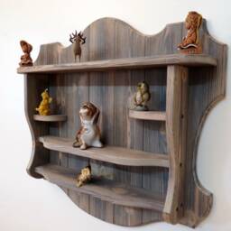 Rustic Shelf Wood Hanging Rack Farmhouse Float Hanging Shelves Decorative Wall Boho Country - thumbnail 3