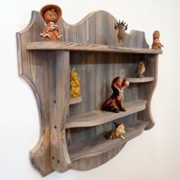 Rustic Shelf Wood Hanging Rack Farmhouse Float Hanging Shelves Decorative Wall Boho Country - thumbnail 2