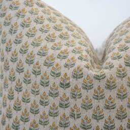 Sana -- Set Of 2-22x22 Floral Block Print Linen Pillow Cover Neutral Designer Cottage Style Modern - thumbnail 3