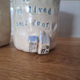 I Wish You Lived Next Door -Gift For Friend. Handmade Ceramic Pot. Use As Teacup/Planter/Vase/Toothbrush Holder/Pen Pot/Painting Water Pot - thumbnail 2