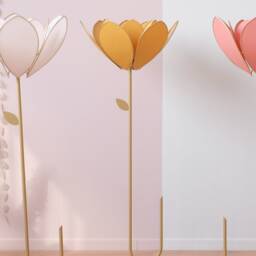Double Flower Floor Lamp & Lampshade - Honey - thumbnail 2