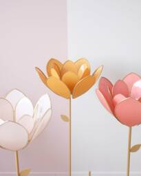 Double Flower Floor Lamp & Lampshade - Honey - thumbnail 1