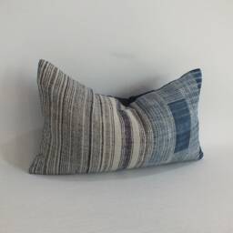 Hmong Bolster Pillow Cover Vintage Fabric Ethnic Cushion Cover, Handwoven Textiles Batik Scatter Cushions Throw Pillows Hemp - thumbnail 2