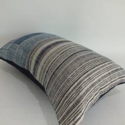 Hmong Bolster Pillow Cover Vintage Fabric Ethnic Cushion Cover, Handwoven Textiles Batik Scatter Cushions Throw Pillows Hemp - thumbnail 4