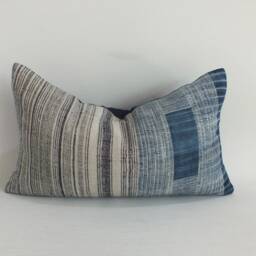 Hmong Bolster Pillow Cover Vintage Fabric Ethnic Cushion Cover, Handwoven Textiles Batik Scatter Cushions Throw Pillows Hemp - thumbnail 3