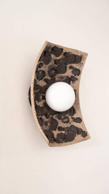 Handmade Japandi Ceramic Wall Sconce Amorf Wasabi Lamp - image 1