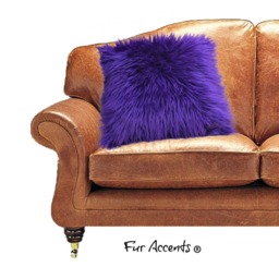 Plush Faux Fur Pillow Cover - Deep Purple Shag, Accents Usa