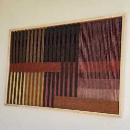 Macrame Wall Hanging/Modern Hanging/Home Decor/ Housewarming Gift/Geometric Picture/Weawing Framed - thumbnail 2