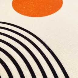 Bauhaus Pillow Cover With Beige, Orange & Black Colours - thumbnail 2
