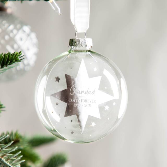 star Memorial Foiled Glass Bauble