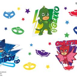 Pj Masks & Stars Wall Sticker, Decal, Pj Themed Bedroom, Masks Room - thumbnail 2