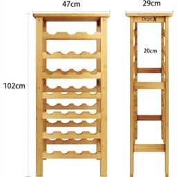 Bamboo Wine Rack 7-Tier, 27-Bottle Storage Shelves - thumbnail 4
