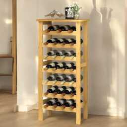 Bamboo Wine Rack 7-Tier, 27-Bottle Storage Shelves - thumbnail 2