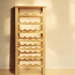 Bamboo Wine Rack 7-Tier, 27-Bottle Storage Shelves - thumbnail 3