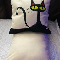Black Cat Print, Decorative Pillow Covers - thumbnail 3